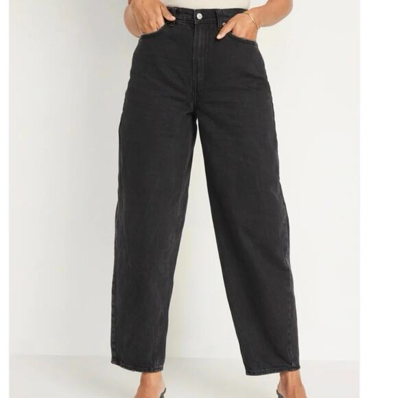 Old Navy NWT Vintage Black Wash High-Waisted Balloon Jeans Size 16 - Picture 6 of 6